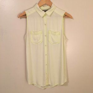 Rubbish Tank Neon Green Yellow Collard Button Up SM